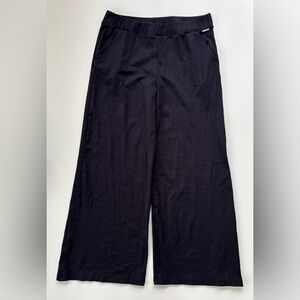 Saint James Women's Black Gray Stretchy Wide Leg Pants Pull On Style Size US12